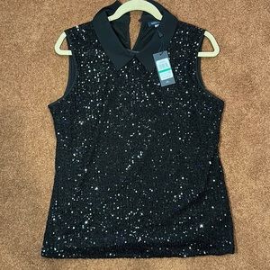 NWT. Woman’s Tommy Hilfiger sequins vest in black. Size L.